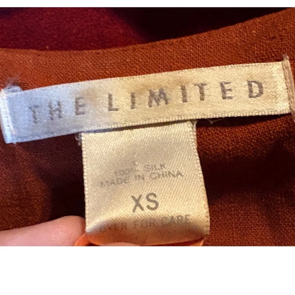 The Limited Womens XS Burnt Orange 100% Silk Button Front Maxi Dress Duster - Picture 3 of 7